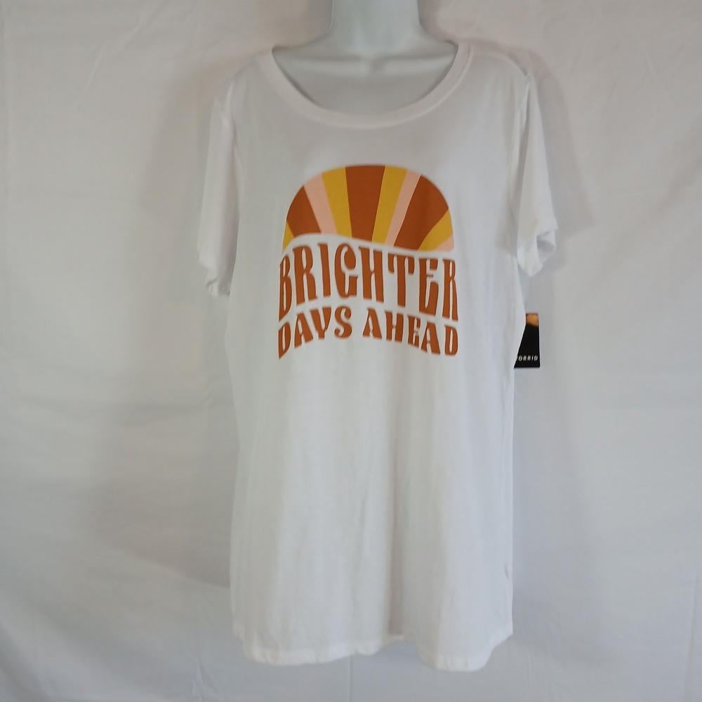 Torrid White T Shirt Round Neck Short Sleeve Sz 2 Casual Relax Beach Resort Work